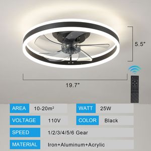 Ventilatore da soffitto a LED dimmerabile con luci - Product Image 6