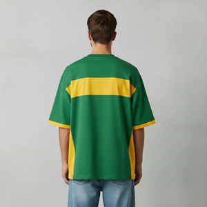 เสื้อยืดผู้ชายสไตล์ฮิปฮอปทรงโอเวอร์ไซส์แบบ 2 สี ผลิตตามสั่ง OEM/ODM ไหล่ตก ผ้าคอตตอน 100% หนานุ่ม ระบายอากาศได้ดี สวมใส่สบาย ทรงหลวม - Product Image 3