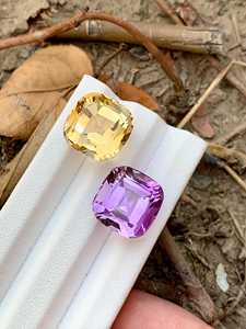 Natural Ametrine Quartz Gemstone Cushion Cut Amethyst <b>Citrine</b> Loose Stone For Jewelry Making <b>Ring</b> Pendant Necklace - Product Image 5