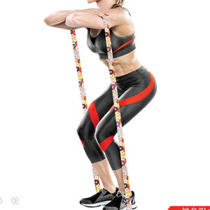 Bandes d'exercice personnalisées haute élasticité pour femmes, pour hanches, fesses et cuisses, 600*50mm, lot de 4, rose, mini bandes de résistance en boucle - Product Image 6