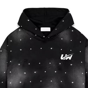 เสื้อฮู้ดดี้ประดับเพชรดีไซน์โดดเด่นขายดีที่สุด ไซส์ใหญ่ สไตล์เบสิก คุณภาพสูง ขายส่ง เสื้อฮู้ดดี้ประดับเพชรสำหรับผู้ชาย สตรีทแวร์ - Product Image 4
