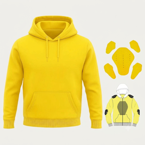 เสื้อฮู้ดมอเตอร์ไซค์ผู้ชาย ใยอะรามิด ซับในเคฟลาร์ ได้รับมาตรฐาน CE ป้องกันการกระแทก ผ้าฟลีซ ซิปเต็มตัว สำหรับนักแข่งรถมอเตอร์ไซค์ OEM - Product Image 4