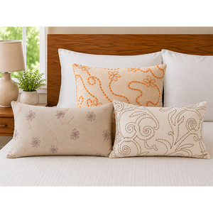 Luxury Embroidered 100% Linen <b>Cushion</b> <b>Cover</b> | Bird & Botanical Decorative Throw Pillow <b>Cover</b> Decorative Throw Pillow <b>Cover</b> - Product Image 6