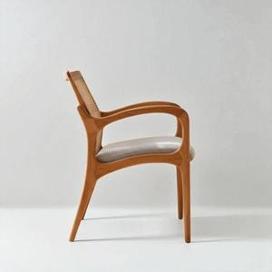 เก้าอี้ทานอาหารไม้สักแท้พร้อมพนักพิงหวาย เบาะหุ้มเบาะน้ำหนักเบาเป็นมิตรกับสิ่งแวดล้อม สำหรับเฟอร์นิเจอร์ร้านอาหารและโรงแรม - Product Image 5