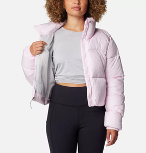 Premium Cropped Puffer <b>Jacket</b> for <b>Women</b> Casual Wear <b>Lightweight</b> Quilted Full-Zip Cozy Winter <b>Jacket</b> - Product Image 4
