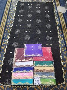 Vente en gros – Foulard en mousseline africaine 12 couleurs, broderie florale de luxe avec strass, châle ethnique musulman pour femme, longue écharpe pour usage quotidien - Product Image 6