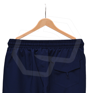 Men's Navy Blue Solid Eco-friendly Breathable Cotton <b>Quick</b> <b>Dry</b> <b>Shorts</b> with Drawstring Closure and Logo Front Casual Style - Product Image 4