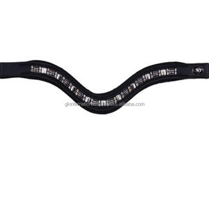 Bande de front décorative personnalisée en cristal Équipement de cheval en cuir de meilleure qualité au prix de gros Bande de front de canal vide rembourrée - Product Image 2