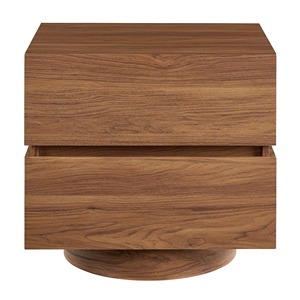 KALA CONCEPT Table de chevet nordique moderne en bois avec 2 tiroirs de rangement en MDF et placage de teck, meuble de chambre à coucher pour utilisation au chevet - Product Image 2