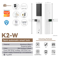 Cerradura Inteligente de Aluminio Impermeable Blanca con Wi-Fi, Entrada sin Llave, Control Remoto Digital por Aplicación, Compatible con la Aplicación Tuya, para Puertas de Madera, Hogar y Apartamento