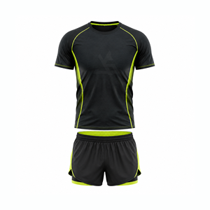 Ensemble de vêtements de sport légers pour hommes, t-shirt de course actif, short athlétique, respirant, en maille, séchage rapide, performance, entraînement en salle de sport - Product Image 1