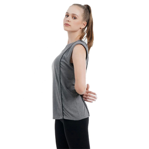 Camiseta sin mangas negra elegante e informal para mujer, de ajuste holgado, ligera y transpirable, para gimnasio, yoga y uso diario - Product Image 5