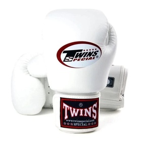 Guantes de boxeo Twins Muay Thai de cuero auténtico para kickboxing, guantes de boxeo blancos para entrenamiento de sparring y MMA. - Product Image 2