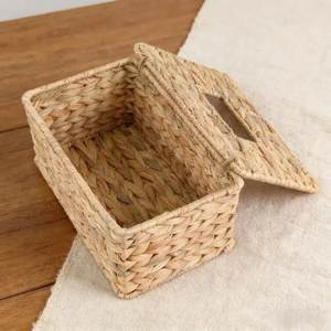 Caja Ecológica de Jacinto de Agua de Vietnam con Marco de Alambre y Tapa Abatible, Contenedor Sostenible para Almacenamiento de Artículos Diversos en Armarios - Product Image 3