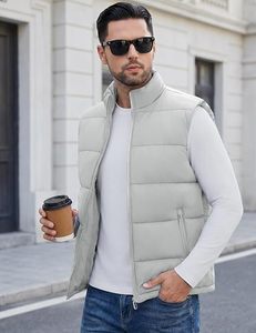 Men's Lightweight <b>Puffer</b> Vest Sleeveless Padded Full Zip Stand Collar Warm Casual Winter Outdoor <b>Jacket</b> - Product Image 3