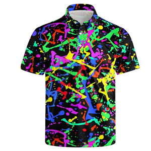 Camiseta Polo de Poliéster con Estampado 3D de los 80s y 90s, Camiseta Retro de Verano con Cuello Solapa, Camiseta Holgada de Manga Corta para Hombre, Camiseta con Botones - Product Image 3
