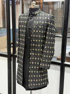 Conjunto de 3 piezas Indo Western Koti de diseñador indio con Kurta para la colección de bodas étnicas de diseñador a precio de exportación - Product Image 3