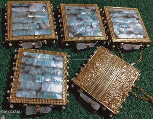 Nuevos bolsos de mano de moda vintage bohemios de RF Crafts, embragues de ágata de Metal con estilo para mujer - Product Image 4