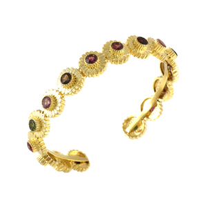 Pulsera de Plata de Ley 92.5 Chapada en Oro con Turmalina para Mujer, Precio al por Mayor, para Compromiso, Boda, Fiesta - Product Image 1