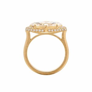 Anillo Ajustable de Plata de Ley 925 Chapado en Oro con Diamante Cultivado en Laboratorio, Joyería Fina Elegante, Regalo Clásico para Mujer - Product Image 3