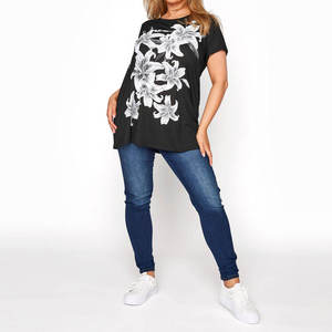 T-shirt pour femme de haute qualité 100% coton, surdimensionné, logo imprimé sur écran personnalisé, appliques, tissu respirant 220g, t-shirt pour femme, été - Product Image 4