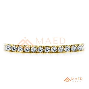 สร้อยข้อมือเทนนิสโมอิสซาไนต์ทรงกลมชุบทอง 18K สำหรับผู้หญิง เครื่องประดับแฟชั่น ของขวัญงานแต่งงาน สไตล์หรูหรา - Product Image 6