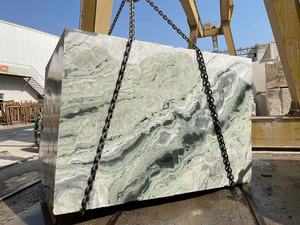 Bloque de Mármol Verde de Alta Gama, Losa de Piedra Natural con Vetas Oscuras, Diseño Moderno y Duradero para Decoración de Pisos de Sala de Estar - Product Image 5