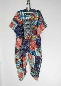 Vestido Kaftan Boho de Algodón Indio Hecho a Mano, Ropa de Playa Cómoda - Product Image 6