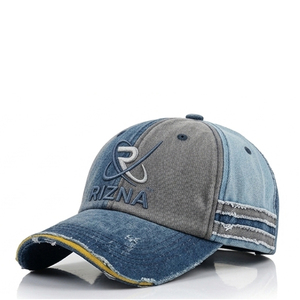 Gorra Trucker de Mezclilla RIZNA, 6 Paneles, Ajustable, Unisex, Estilo Vintage, Logotipo Frontal Lavado, Azul, Algodón, Casual, Primavera/Verano, Calidad Premium OEM - Product Image 2