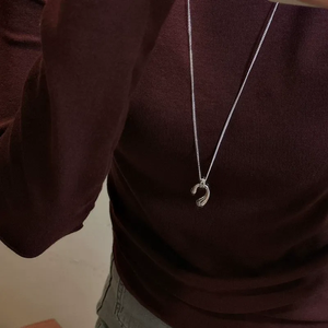 Collier long en argent sterling S925, version coréenne, avec pendentif goutte d'eau, style rétro INS, collier long personnalisé, couleur argent - Product Image 5