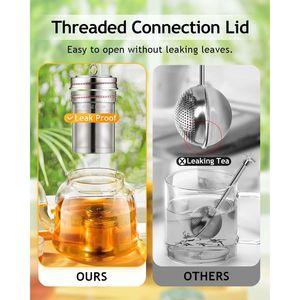 Infusore per Tè a Maglia Extra Fine, Confezione da 2, in Acciaio Inossidabile 18/8 con Gancio a Catena Estesa per Tè Sfuso - Product Image 3