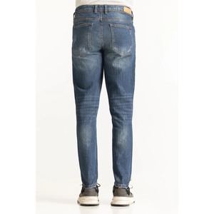 Jean en denim délavé respirant de qualité supérieure pour homme, coupe droite taille mi-haute, tissu extensible confortable, personnalisable ODM - Product Image 6