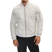 Blouson Bomber Homme en Cuir Véritable Noir Uni avec Logo Brodé Personnalisé – Style Urbain Tendance et Lettres Uniques – Vente en Gros