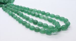 ลูกปัดควอตซ์สตรอเบอร์รี่สีเขียวธรรมชาติ AAA รูปทรงวงรีแกะสลักด้วยมือ ขนาด 8x12 มม. ลูกปัดพลอยควอตซ์สตรอเบอร์รี่สีเขียว 16 นิ้ว สำหรับทำเครื่องประดับ - Product Image 5