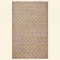 Tapis en laine épaisse tufté à la main gris doré Golden Mist, motif losanges moderne, écologique et antidérapant pour salon et hôtel