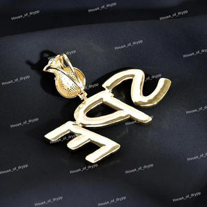 Colgante con Inicial de Letra y Diamante Moissanite, Elaborado en Plata 925, Joyería de Lujo con Incrustaciones de Diamantes, Estilo Hip Hop, Personalizado - Product Image 3