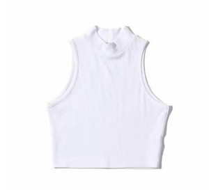 Chaleco Retro sin Mangas con Cuello Medio Alto para Mujer, Ajustado, Corto, de Cintura Alta, Ombligo Expuesto, Elástico Interior, Casual, de Verano - Product Image 2