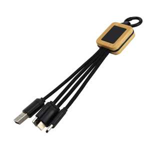 Bamboo Light-Up Logo Type C Car Charger Multi- <b>Charging</b> <b>Cables</b> - Product Image 5