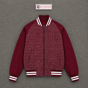 Veste moderne bordeaux zippée sur le devant, qualité supérieure, style décontracté en laine, design moderne, vêtement d'extérieur décontracté zippé de qualité supérieure, streetwear - Product Image 5
