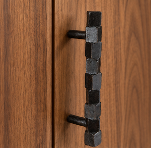 Forged Block <b>Door</b> Pull Matte <b>Black</b> Finish Long Cabinet <b>Handle</b> Textured Surface Statement Furniture Hardware - Product Image 4