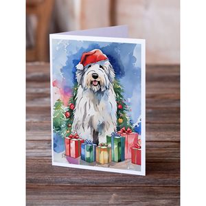 Old English Sheepdog Whimsical A7 Tarjetas de felicitación de Navidad Paquete de 8 tarjetas de notas en blanco con sobres Tamaño 5x7 - Product Image 2
