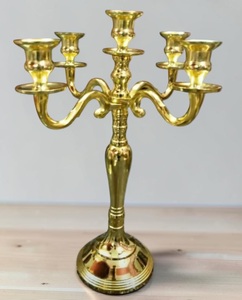 Candélabre en laiton à 5 bras, porte-bougie, décoration d'intérieur, support à bougies en métal durable - Product Image 4