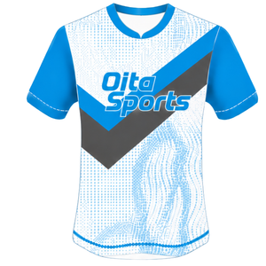Conjunto de Uniforme de Rugby de Manga Corta en Azul Cielo, Blanco y Gris, Jersey de Rugby con Cuello Redondo y Diseño Gráfico, Pantalones Cortos con Cordón, Ropa Deportiva para Equipo - Product Image 3