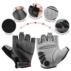 Gants de cyclisme demi-doigts personnalisés en gros Ammara en cuir et néoprène antidérapants, protection UV, respirants, pour l'été, vélo/moto - Product Image 4