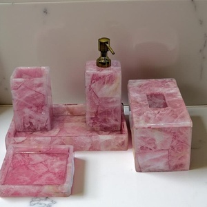 <b>Bathroom</b> <b>Accessories</b> <b>Set</b>-6-Piece Resin Modern Luxury Customizable Gift <b>Set</b> Toothbrush Holder Toothbrush Cup Soap Dispenser Soap - Product Image 4