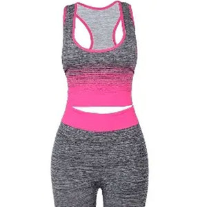 Custom Women Yoga <b>Set</b> 2 Piece Seamless Workout Outfit High Waist Sports Bra Leggings <b>Gym</b> Fitness Running Training Activewear OEM - Product Image 3