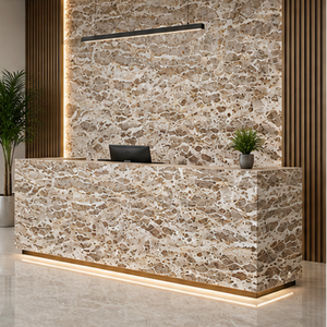 Mármol Serpentina Ecológico Pulido en Tono Marrón Antiguo, Gran Losa, Diseño 3D, Decoración Moderna para Pared de Sala de Estar, Rajasthan SOON - Product Image 1