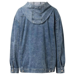 Sudadera con capucha para mujer, de longitud regular, hecha a medida, de material sólido, de color y diseño unidos, con lavado ácido y servicio OEM, la más vendida. - Product Image 5