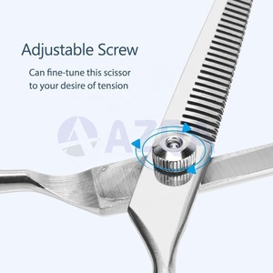 Tijeras Profesionales de Acero Inoxidable para Adelgazar el Cabello, de Doble Cara, con 30 Dientes, Cuchillas Afiladas, Tornillo Ajustable y Reposa Dedos - Product Image 4