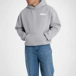 Sweat à capuche oversize en molleton 100% coton uni avec poche pour homme, pull décontracté, tissu doux et respirant, collection hiver - Product Image 2